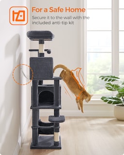 Foto 8 | Torre Para Gatos Cat Tree Feandrea Para Gatos De Interior Con Rascador