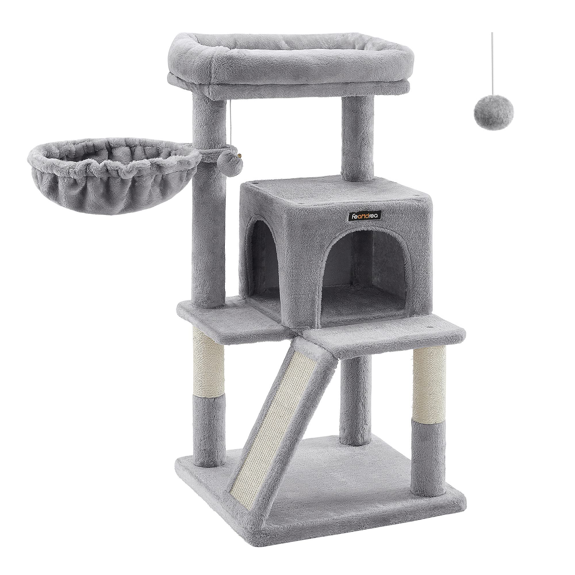 Torre para Gatos Feandrea Gris con Percha Ensanchada