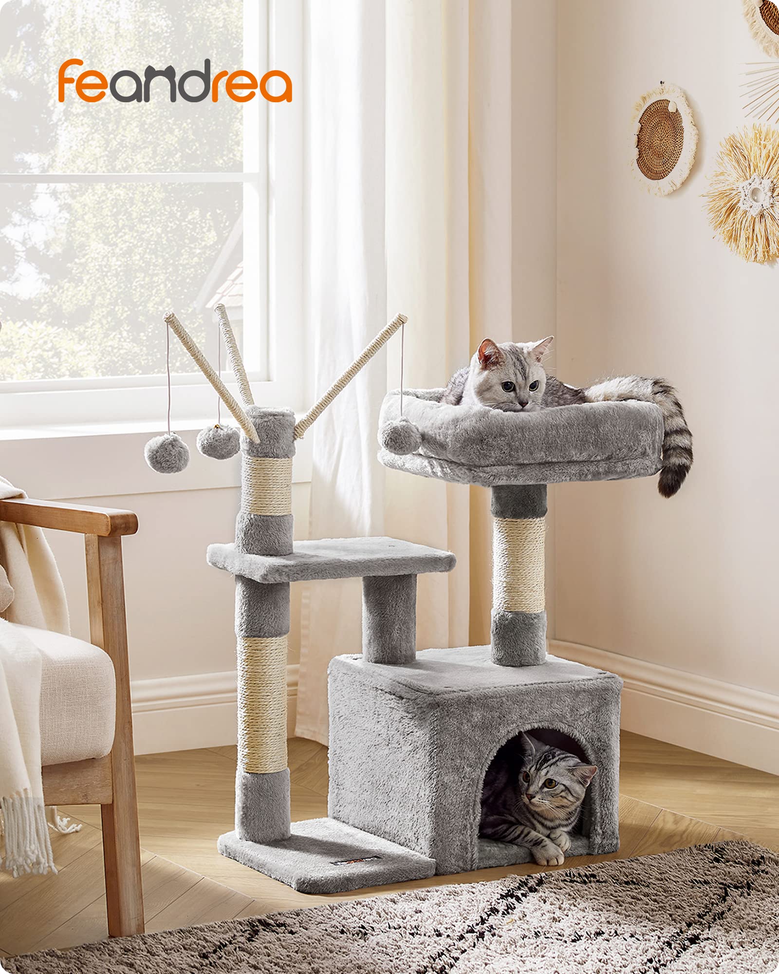Foto 3 pulgar | Cat Tree Feandrea de Songmics Home Small Cat Tower Gris