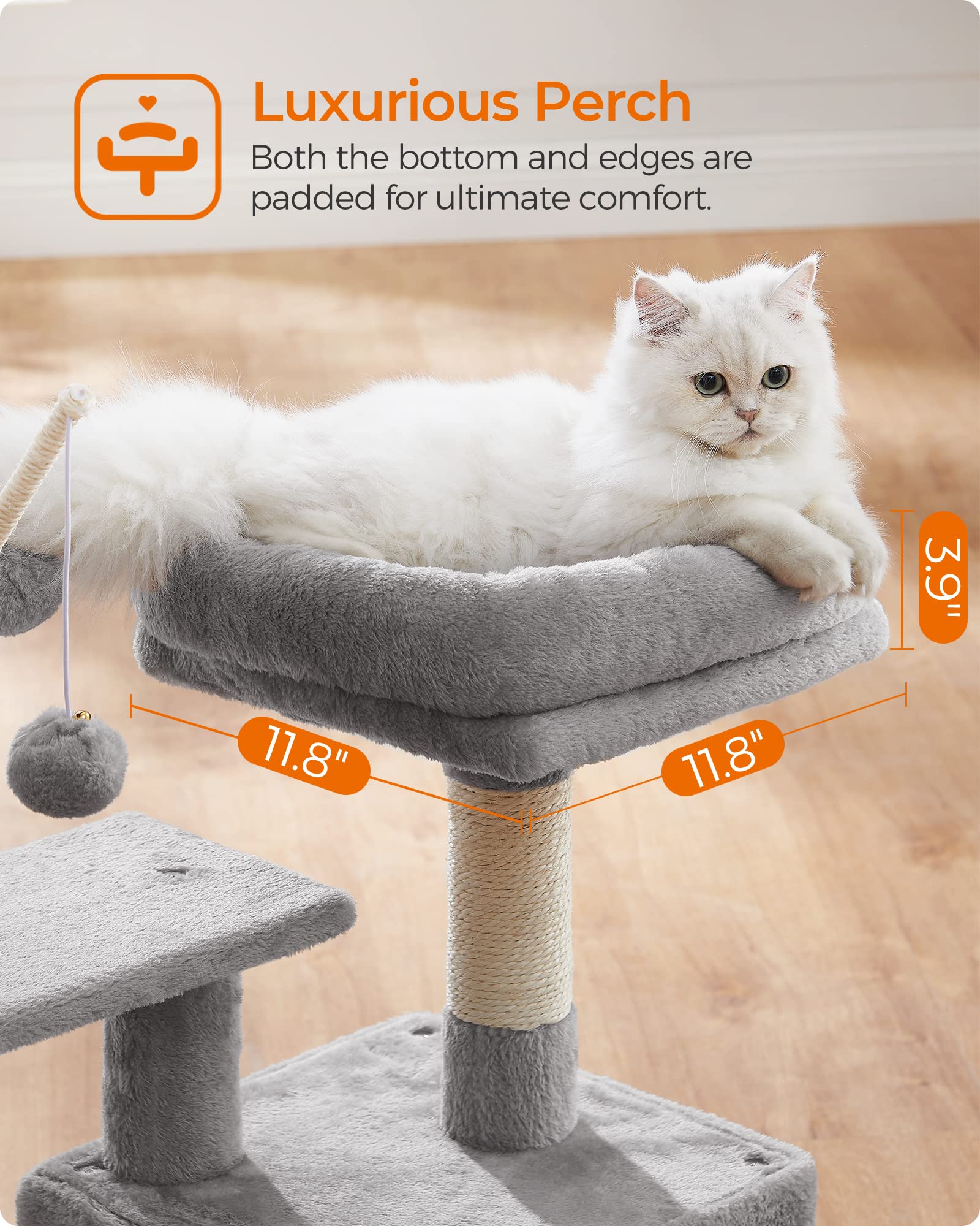 Foto 5 pulgar | Cat Tree Feandrea de Songmics Home Small Cat Tower Gris