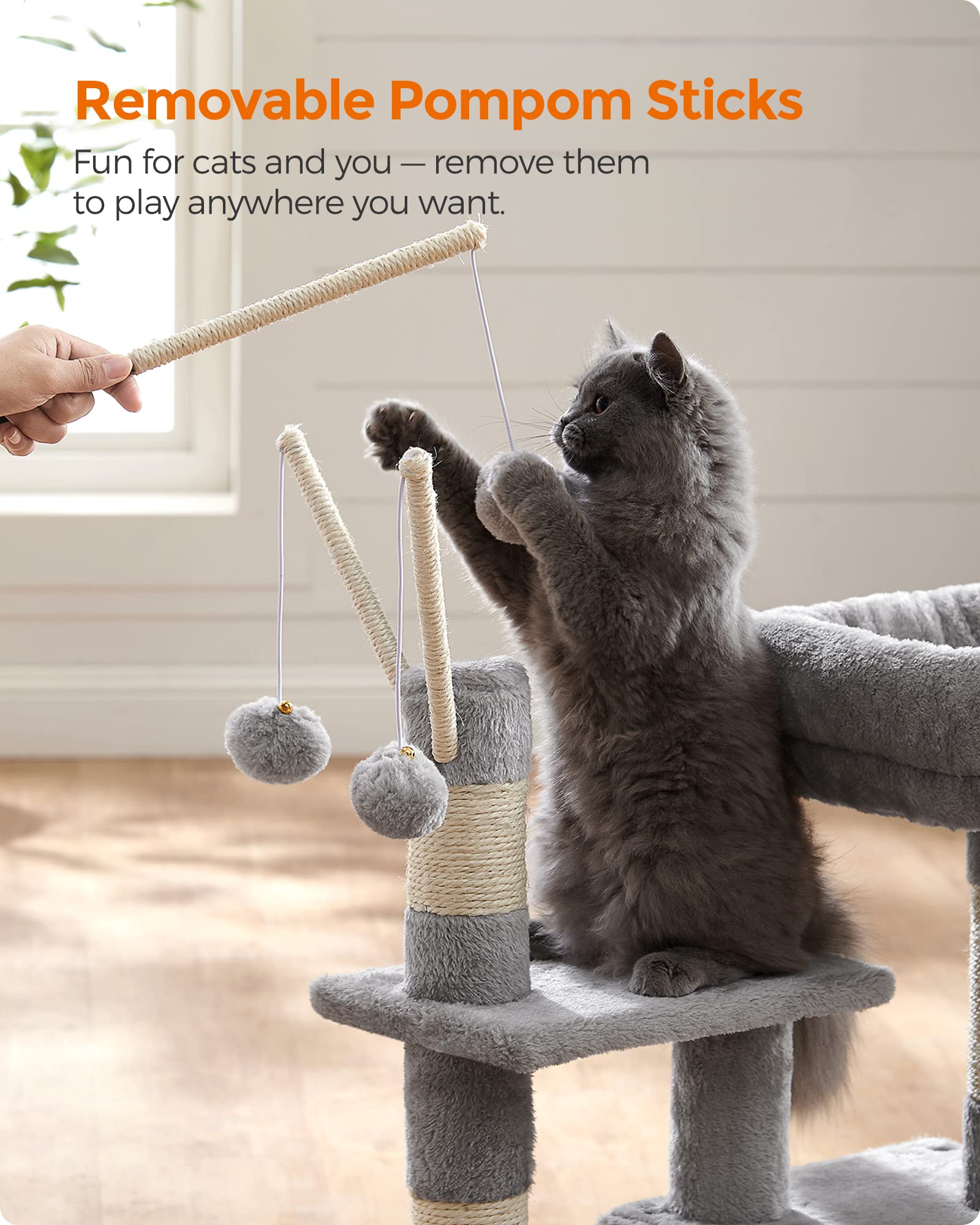 Foto 6 pulgar | Cat Tree Feandrea de Songmics Home Small Cat Tower Gris