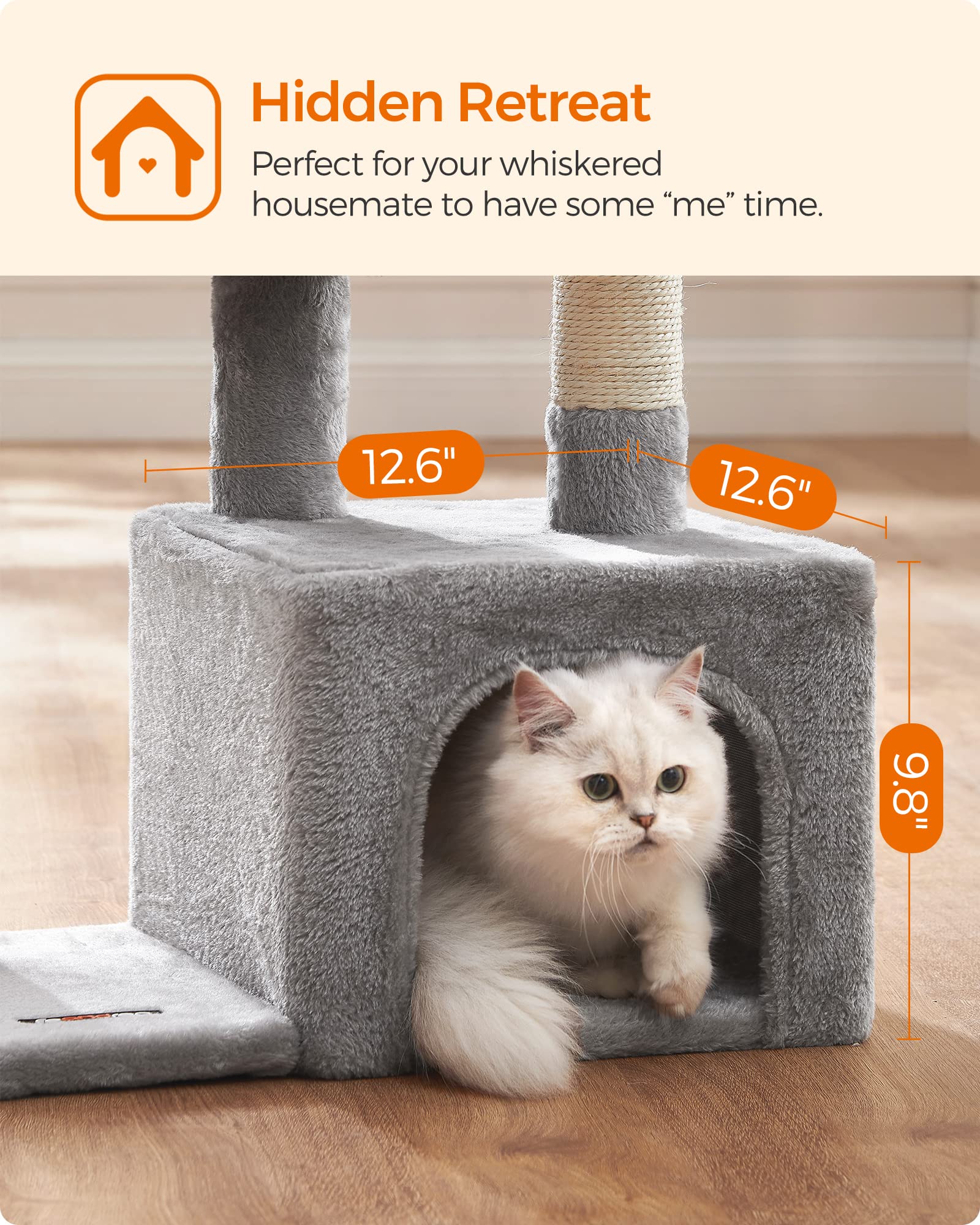 Foto 8 pulgar | Cat Tree Feandrea de Songmics Home Small Cat Tower Gris