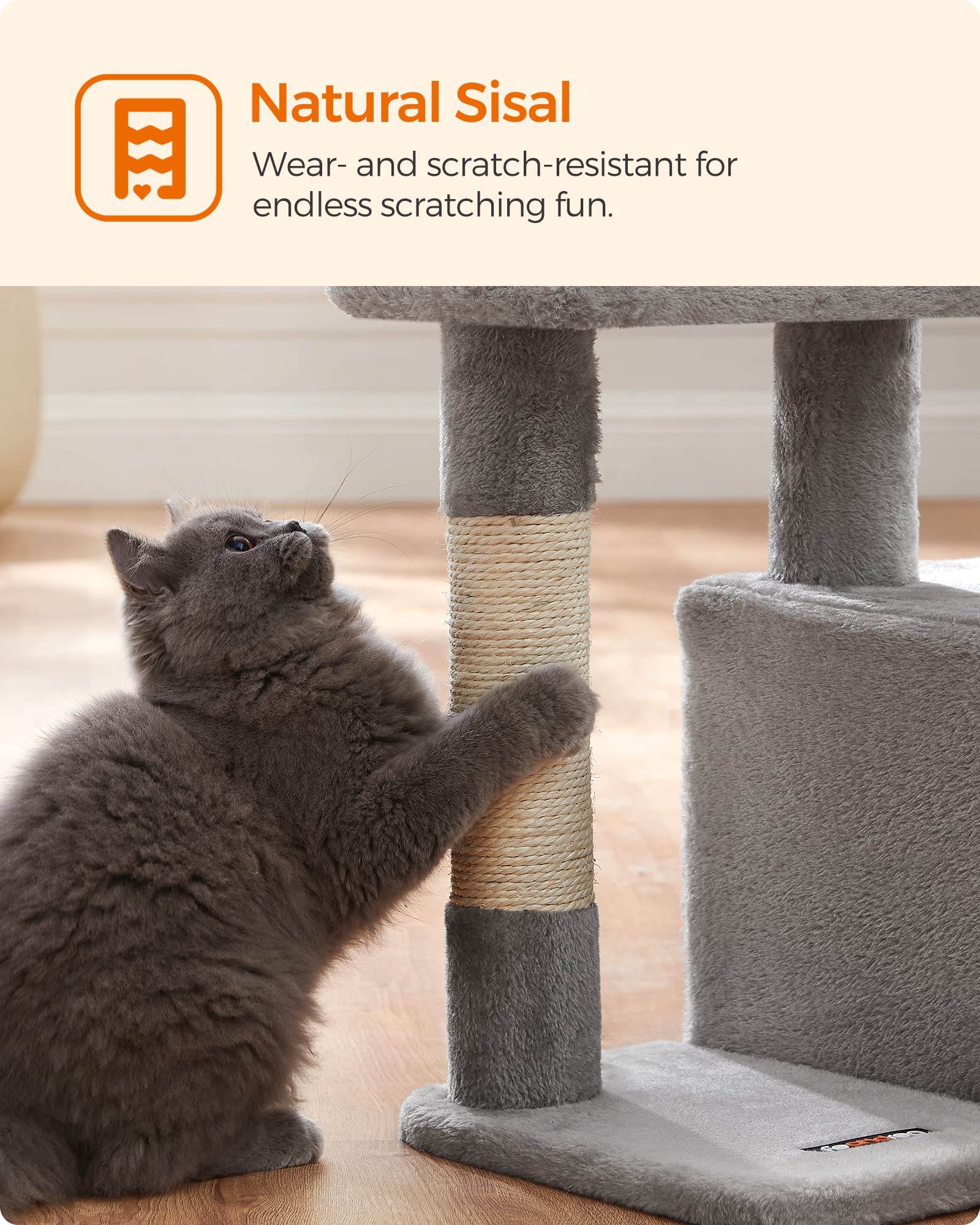 Foto 9 pulgar | Cat Tree Feandrea de Songmics Home Small Cat Tower Gris