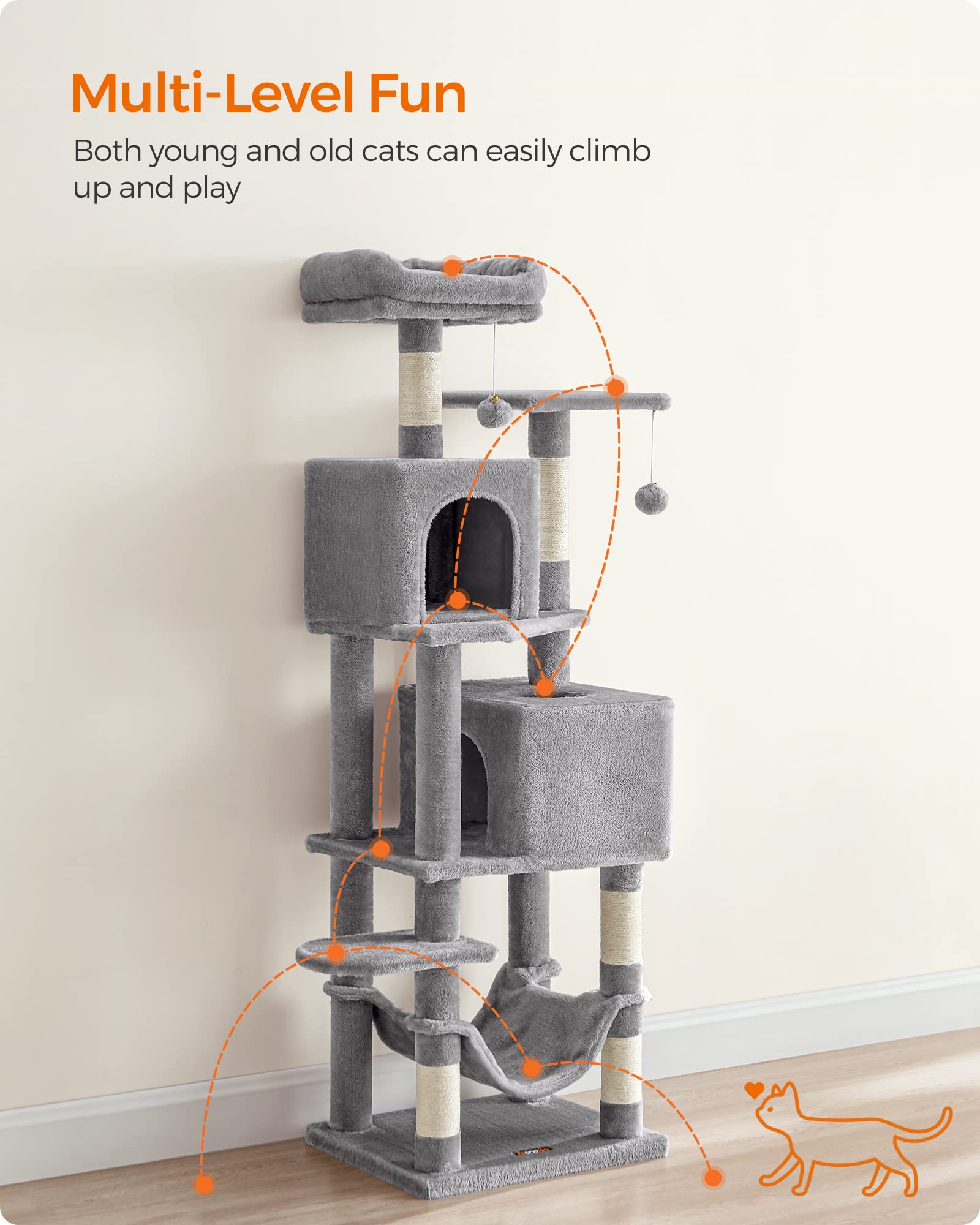 Foto 4 pulgar | Torre Para Gatos Cat Tree Feandrea Para Gatos De Interior Con Rascador