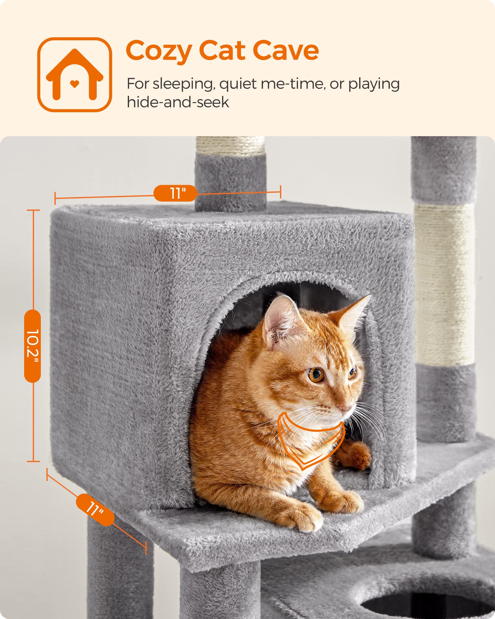 Foto 5 pulgar | Torre Para Gatos Cat Tree Feandrea Para Gatos De Interior Con Rascador