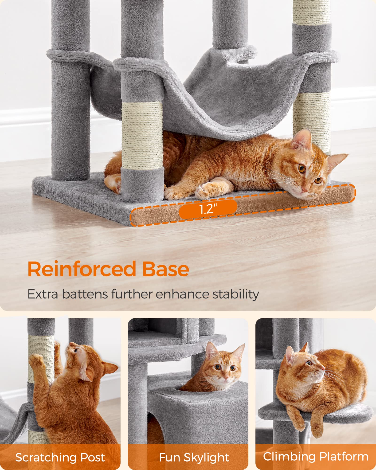 Foto 6 | Torre Para Gatos Cat Tree Feandrea Para Gatos De Interior Con Rascador