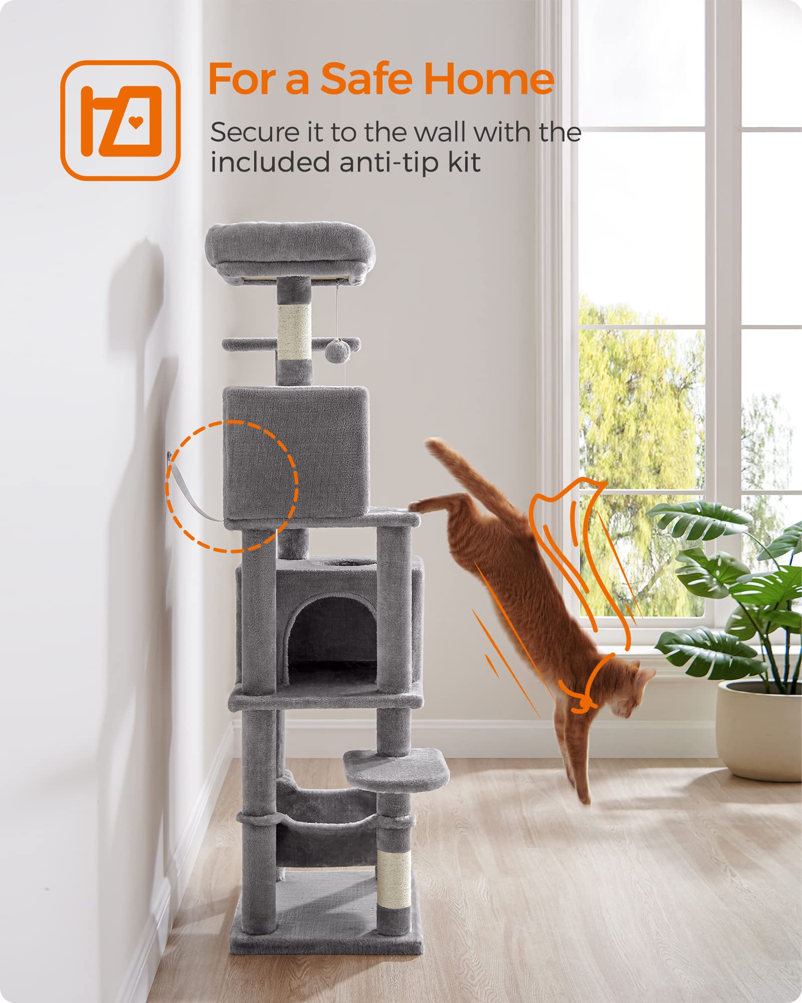 Foto 7 | Torre Para Gatos Cat Tree Feandrea Para Gatos De Interior Con Rascador