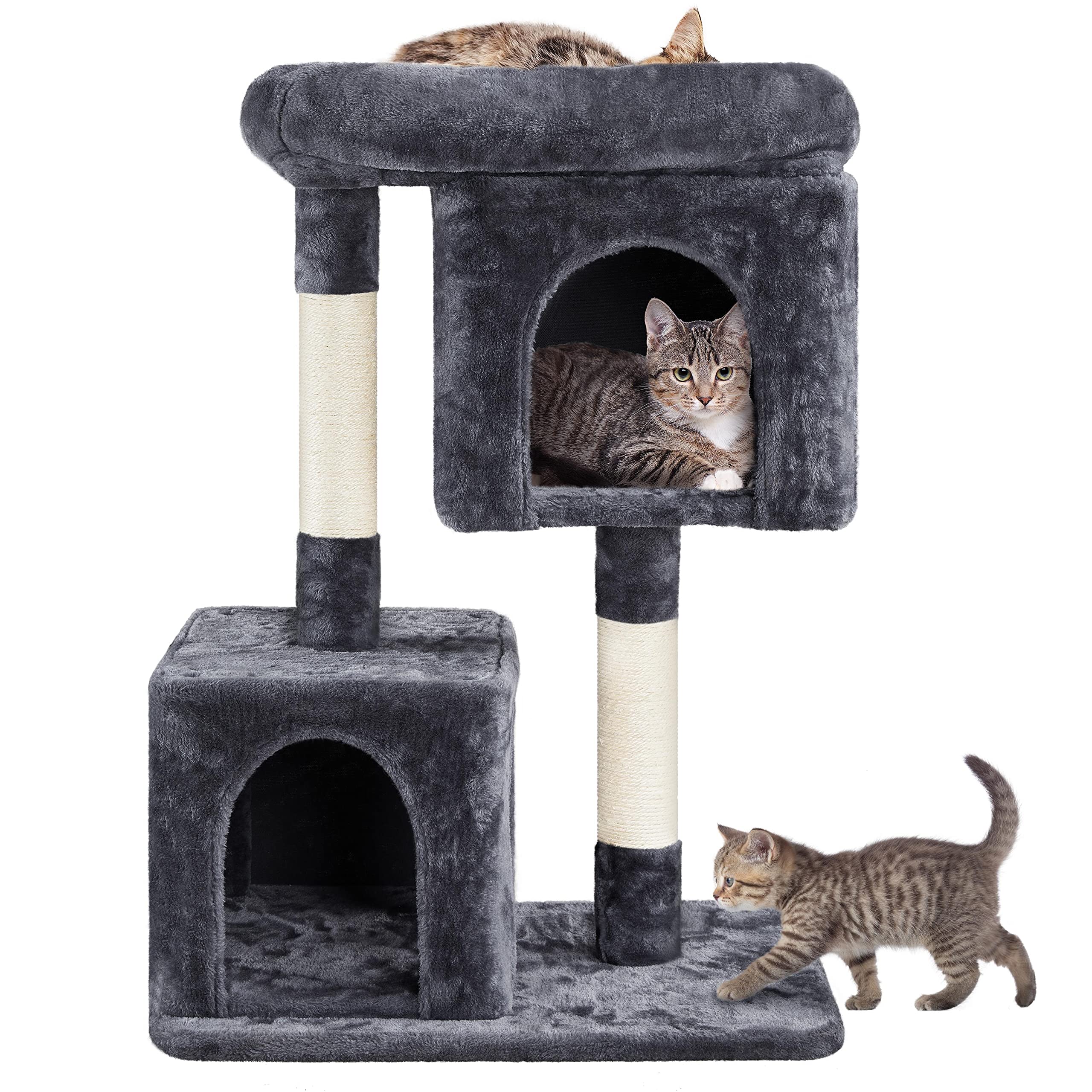 Foto 2 pulgar | Torre Cat Tree Yaheetech De 85 Cm Con 2 Cómodos Peluches Para Gatos De Interior - Venta Internacional.