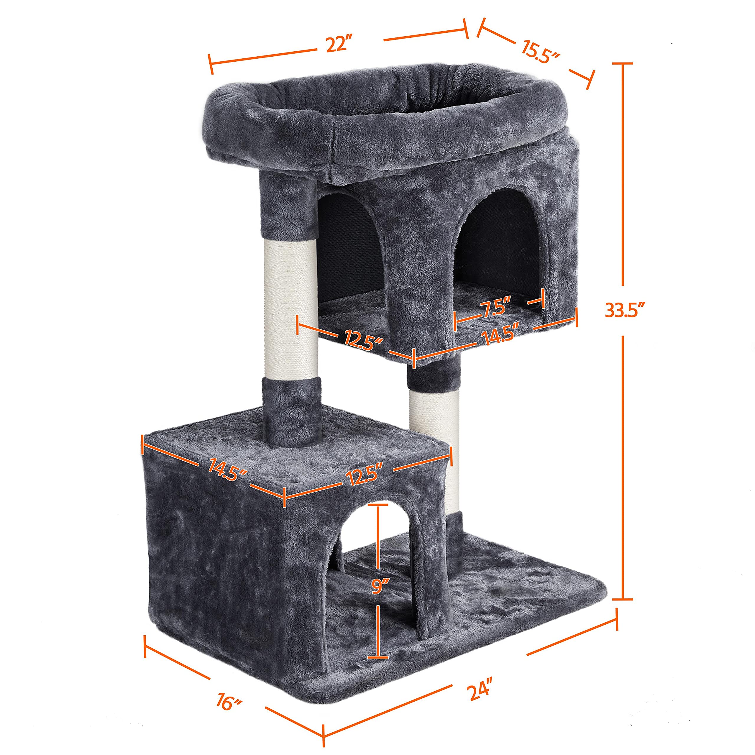 Foto 6 pulgar | Torre Cat Tree Yaheetech De 85 Cm Con 2 Cómodos Peluches Para Gatos De Interior - Venta Internacional.