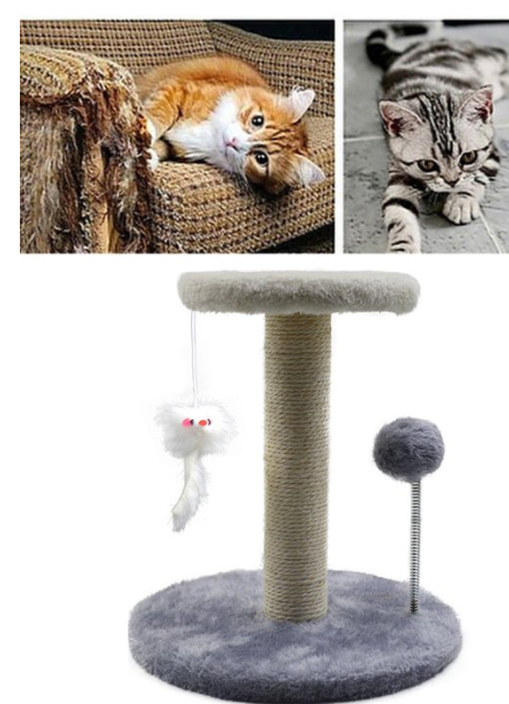 Foto 3 pulgar | Juguete Vertical Para Gatos Sanlin Beans Sisal Scratch Post - Venta Internacional.