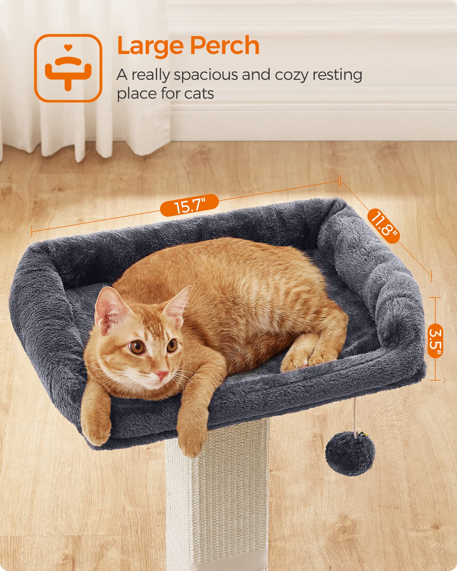 Foto 4 pulgar | Rascador Para Gatos Feandrea Con Percha Y Rascador De Sisal - Venta Internacional.