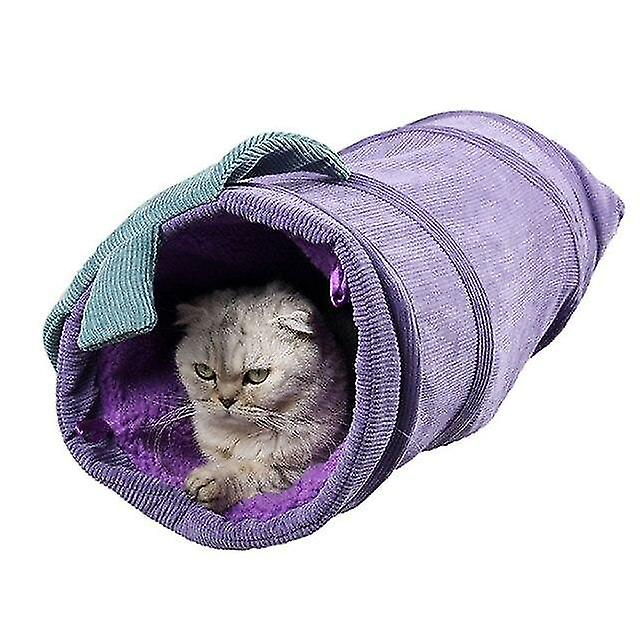 Juguete Tipo Túnel Para Gatos Huoguo, Grande Y Largo, Plegable, Morado - Venta Internacional.