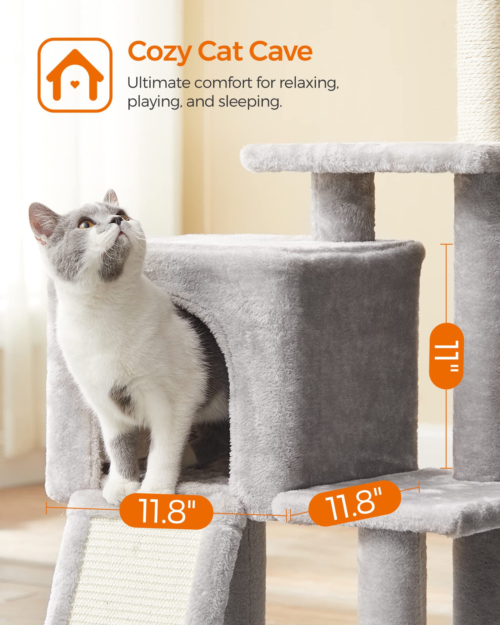 Foto 5 pulgar | Cat Tower Feandrea Small Para Gatos Y Gatitos De Interior, Varios Niveles - Venta Internacional.