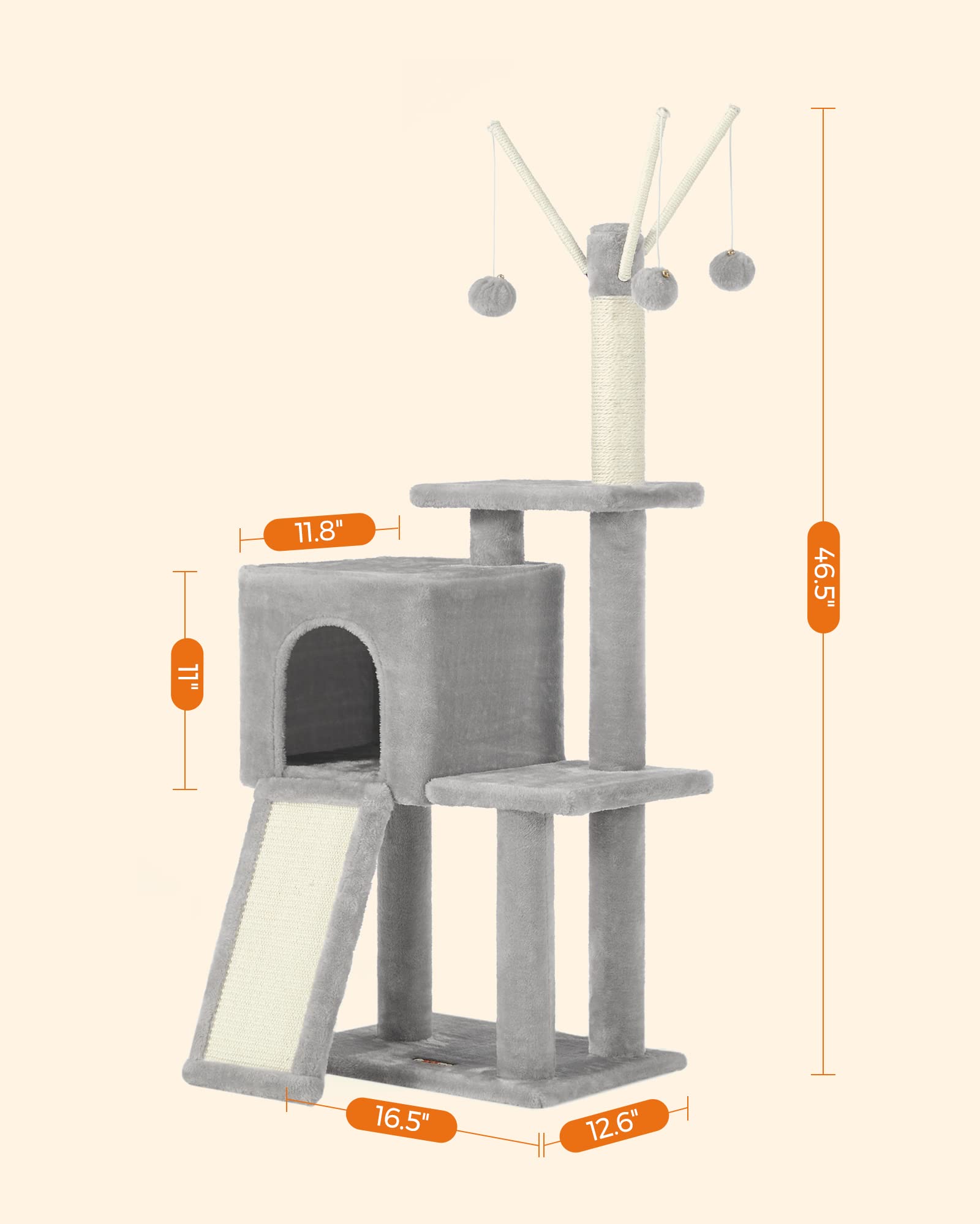 Foto 6 pulgar | Cat Tower Feandrea Small Para Gatos Y Gatitos De Interior, Varios Niveles - Venta Internacional.