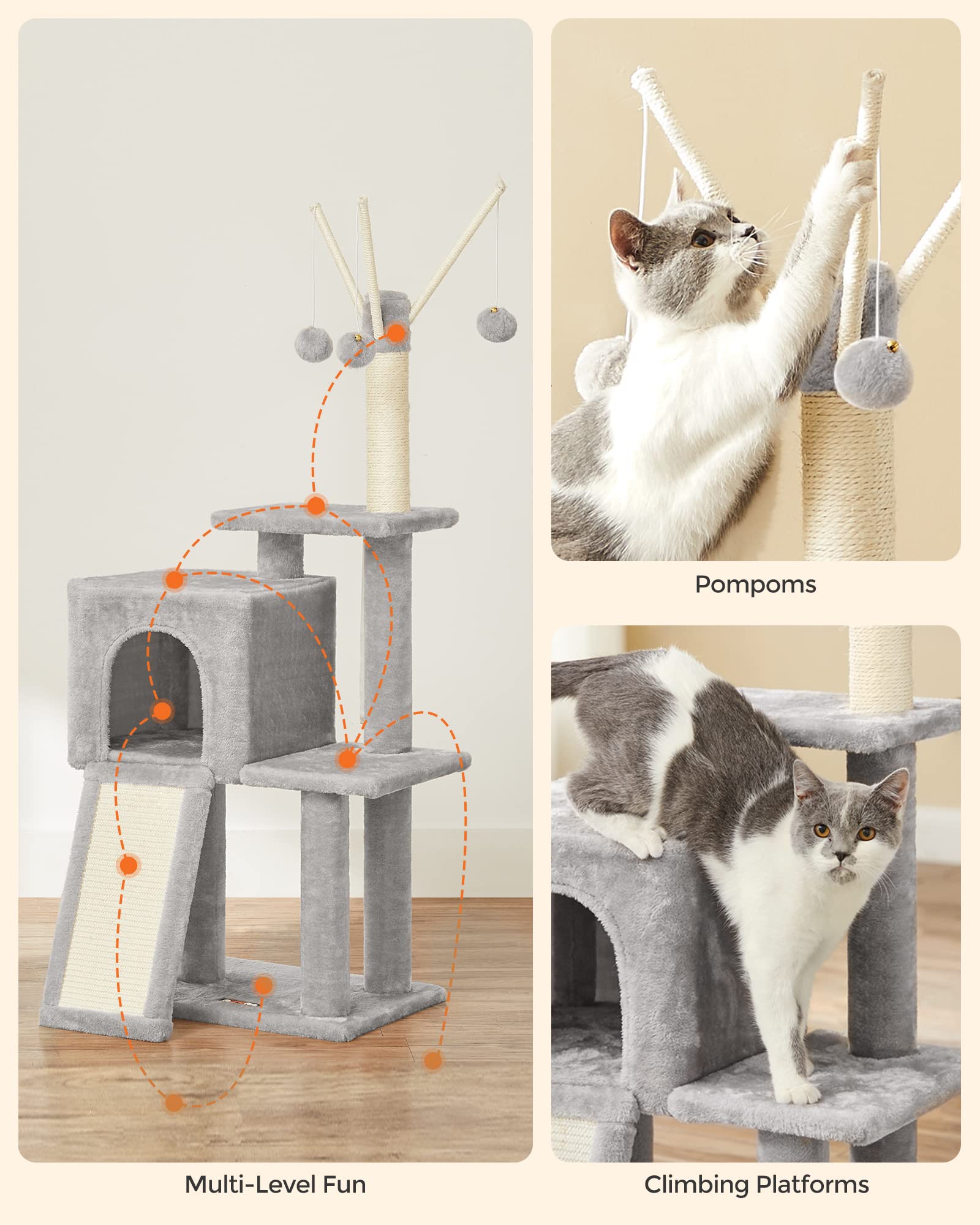 Foto 8 pulgar | Cat Tower Feandrea Small Para Gatos Y Gatitos De Interior, Varios Niveles - Venta Internacional.
