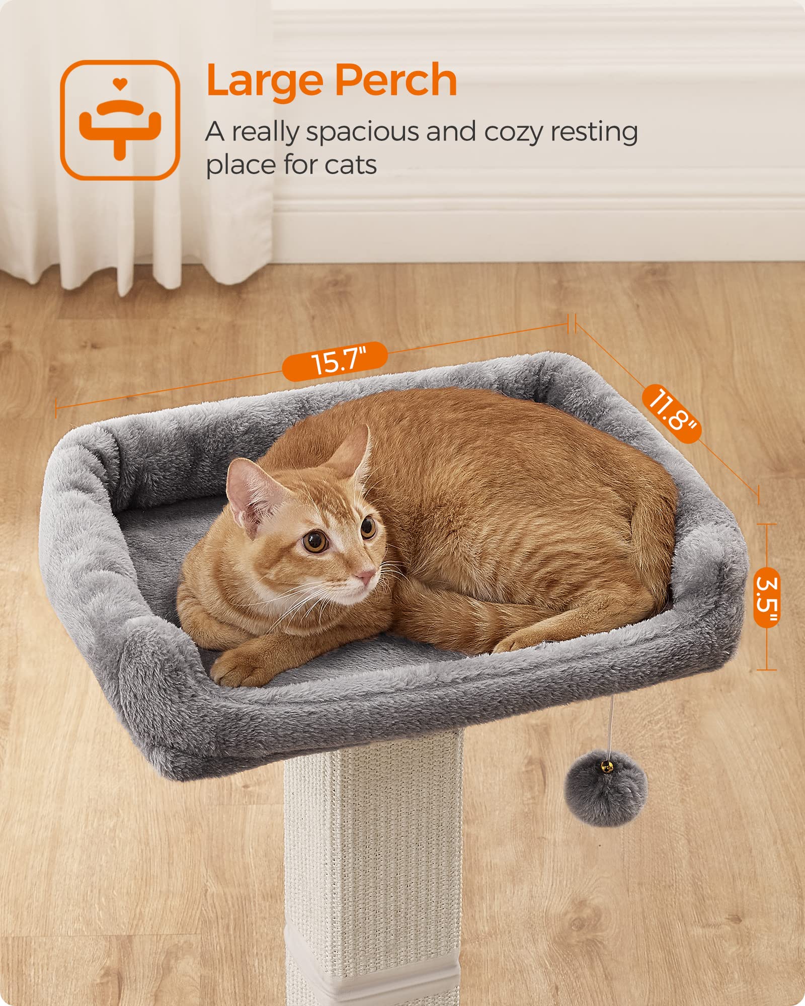 Foto 4 pulgar | Rascador Para Gatos Feandrea Con Percha Y Rascador De Sisal - Venta Internacional.
