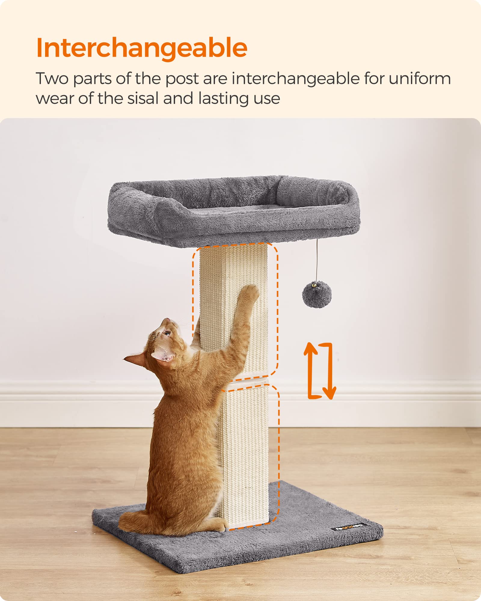 Foto 5 pulgar | Rascador Para Gatos Feandrea Con Percha Y Rascador De Sisal - Venta Internacional.