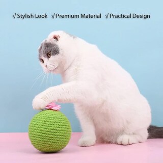 Foto 2 | Juguete Rascador Para Gatos Huoguo, Bonito Cactus Con Bola De Sisal Y Hierba Gatera - Venta Internacional.