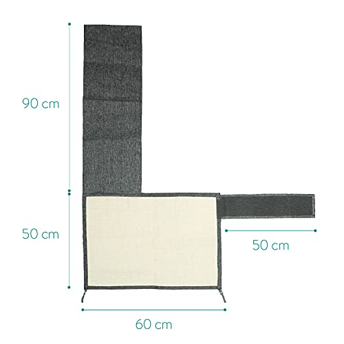 Foto 5 pulgar | Protector De Sofá Cat Scratch Mat Navaris Sisal Gris Oscuro - Venta Internacional.