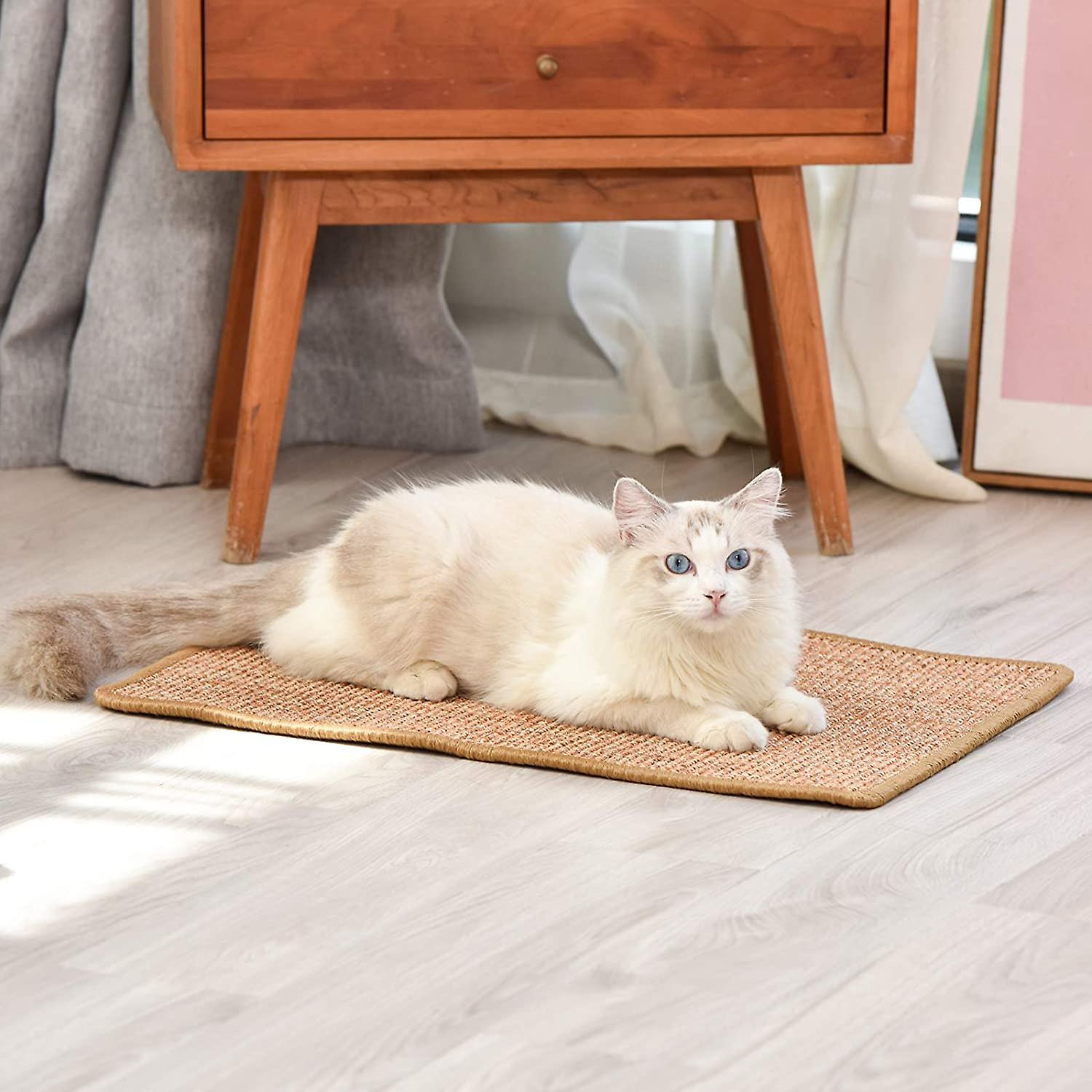 Foto 5 pulgar | Alfombrilla Rascadora Para Gatos Sanlin Beans, Sisal Natural, 60 X 40 Cm - Venta Internacional.