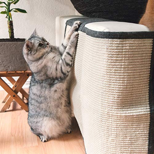 Foto 3 pulgar | Protector De Sofá Cat Scratch Mat Navaris Sisal Gris Claro - Venta Internacional.