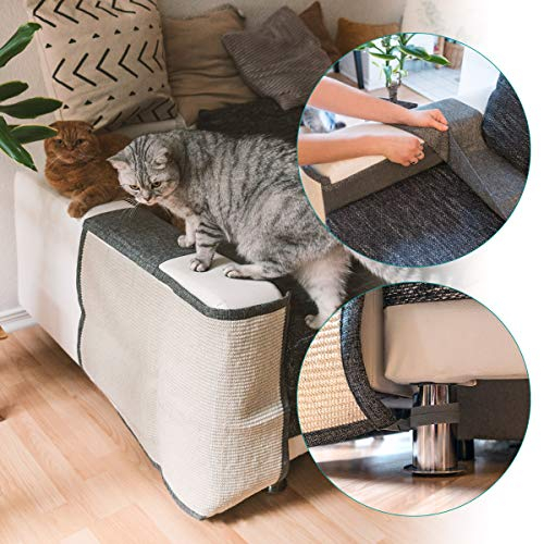 Foto 7 pulgar | Protector De Sofá Cat Scratch Mat Navaris Sisal Gris Claro - Venta Internacional.