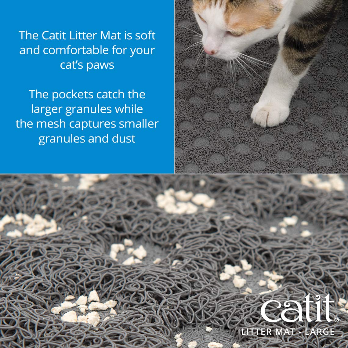 Foto 3 pulgar | Alfombrilla De Arena Para Gatos Catit Rectangular, Grande, Gris, 60 X 90 Cm - Venta Internacional.