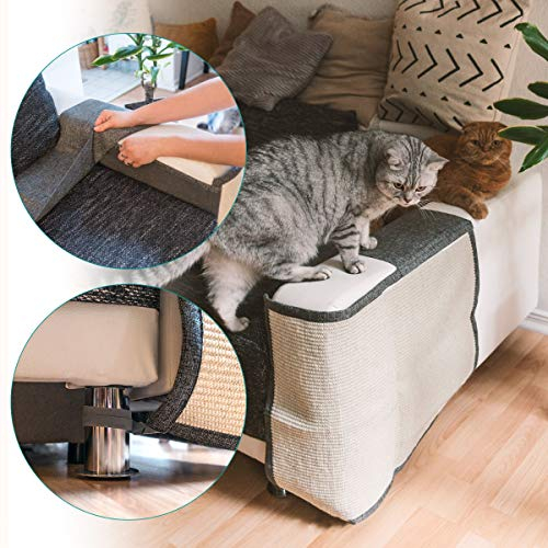 Foto 7 pulgar | Protector De Sofá Cat Scratch Mat Navaris Sisal Gris Claro - Venta Internacional.