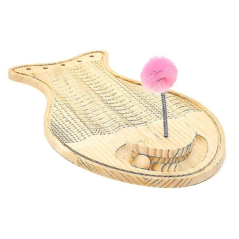 Tabla De Rascar Para Mascotas De Madera Para Gatos Huoguo Con Bola Interactiva - Venta Internacional.