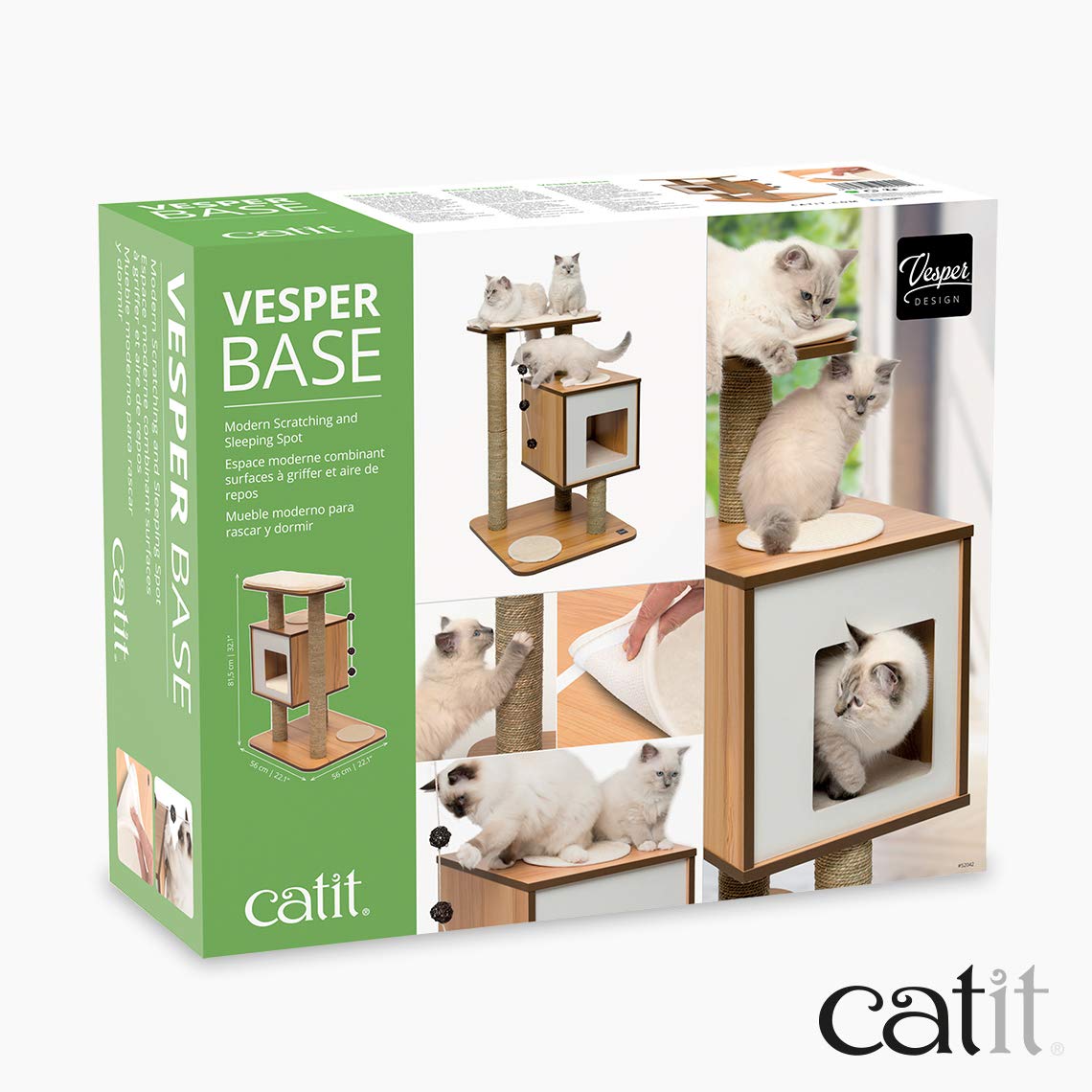 Foto 7 pulgar | Cat Tree Catit Vesper Base Walnut Con Postes Para Rascar - Venta Internacional.