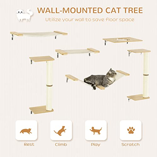 Foto 5 pulgar | Estantes Únicos Para Gatos Cat Tree Pawhut De 8 Niveles Con Hamacas - Venta Internacional.