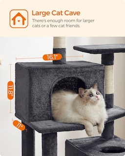 Foto 5 | Torre Para Gatos Cat Tree Feandrea De 190 Cm Con 2 Perchas Y 2 Cuevas - Venta Internacional.