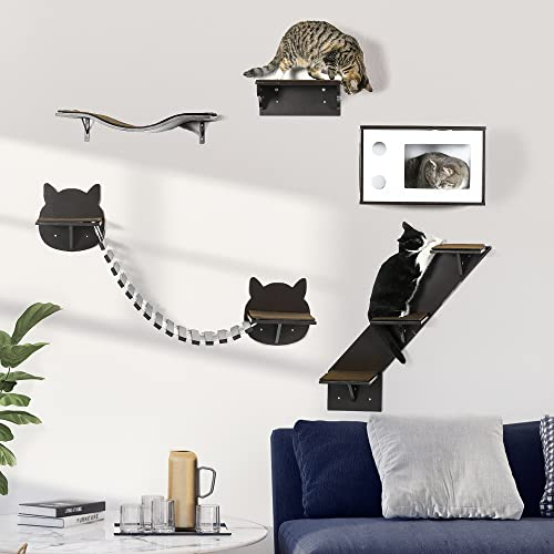 Foto 3 pulgar | Estanterías Para Gatos Pawhut Con Plataforma Curva, Casa, Puente Y Estrella - Venta Internacional.