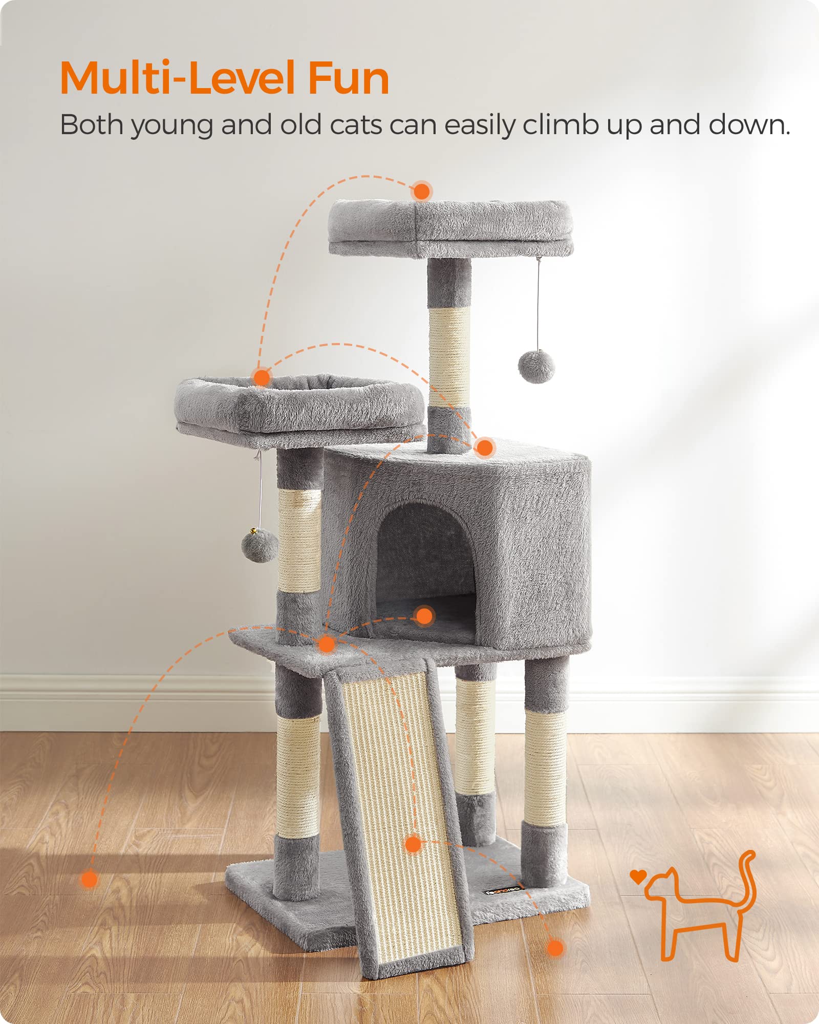 Foto 4 pulgar | Cat Tower Feandrea Cloud Nine Comfort Para Gatos De Interior - Venta Internacional.