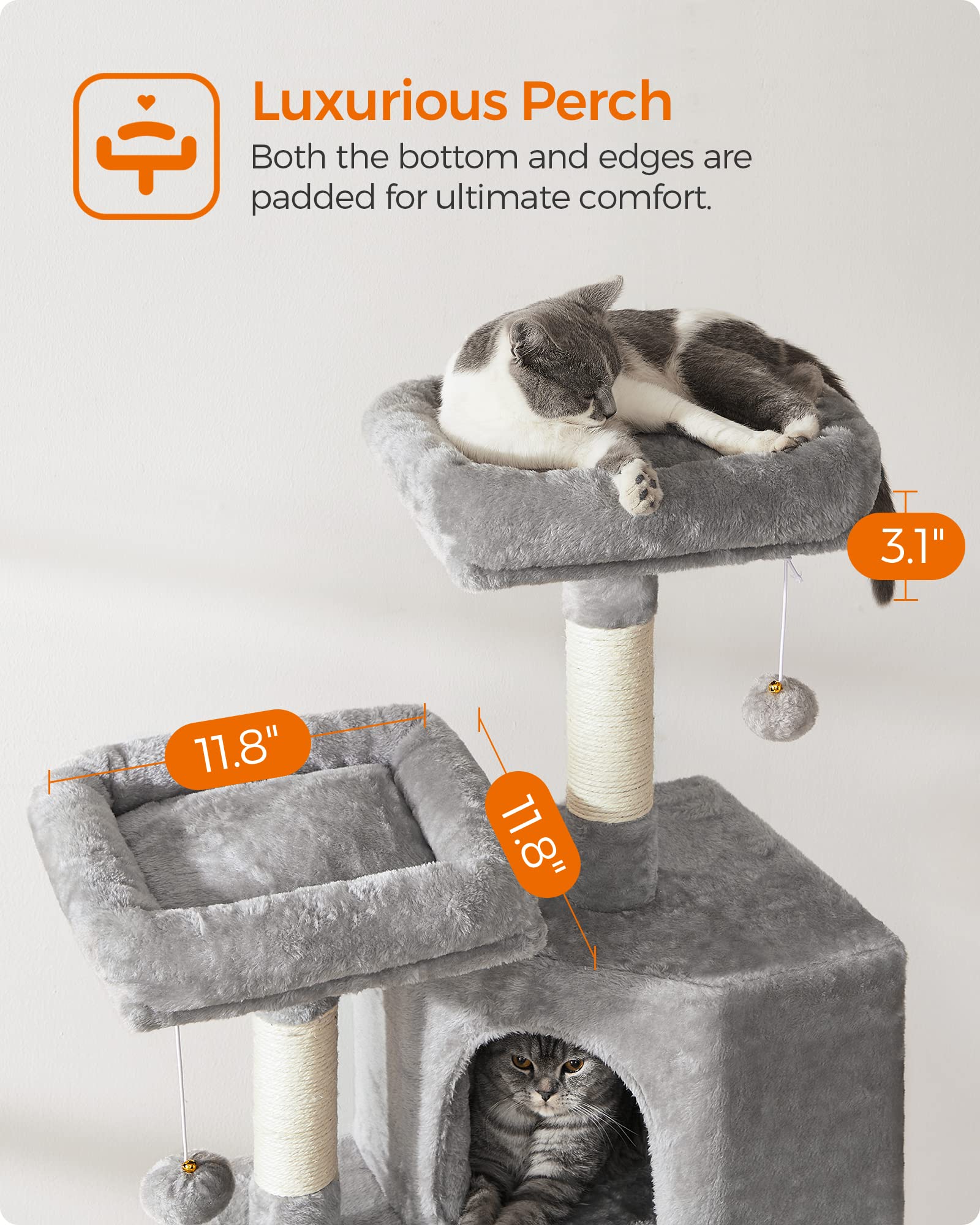 Foto 5 pulgar | Cat Tower Feandrea Cloud Nine Comfort Para Gatos De Interior - Venta Internacional.