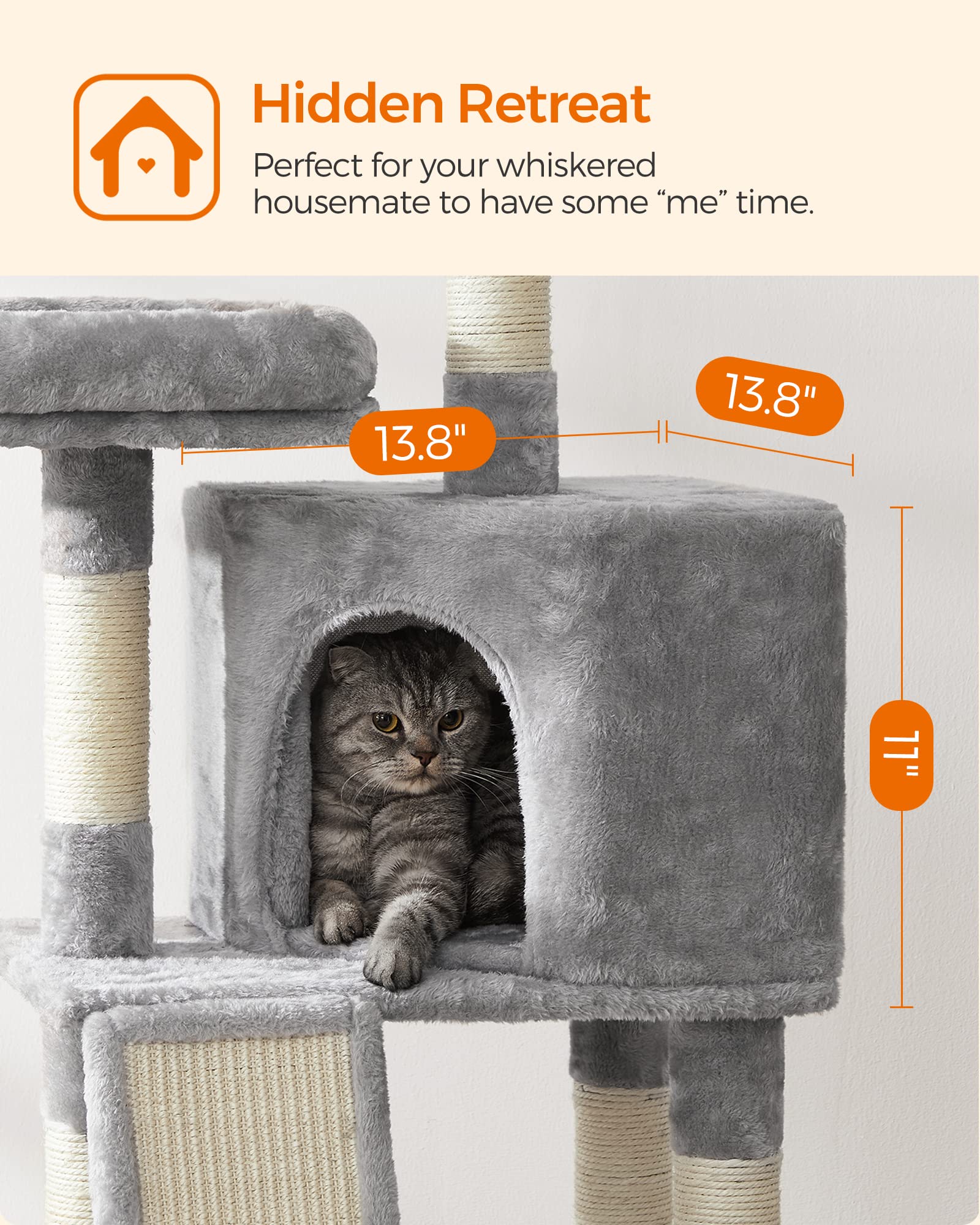 Foto 6 pulgar | Cat Tower Feandrea Cloud Nine Comfort Para Gatos De Interior - Venta Internacional.