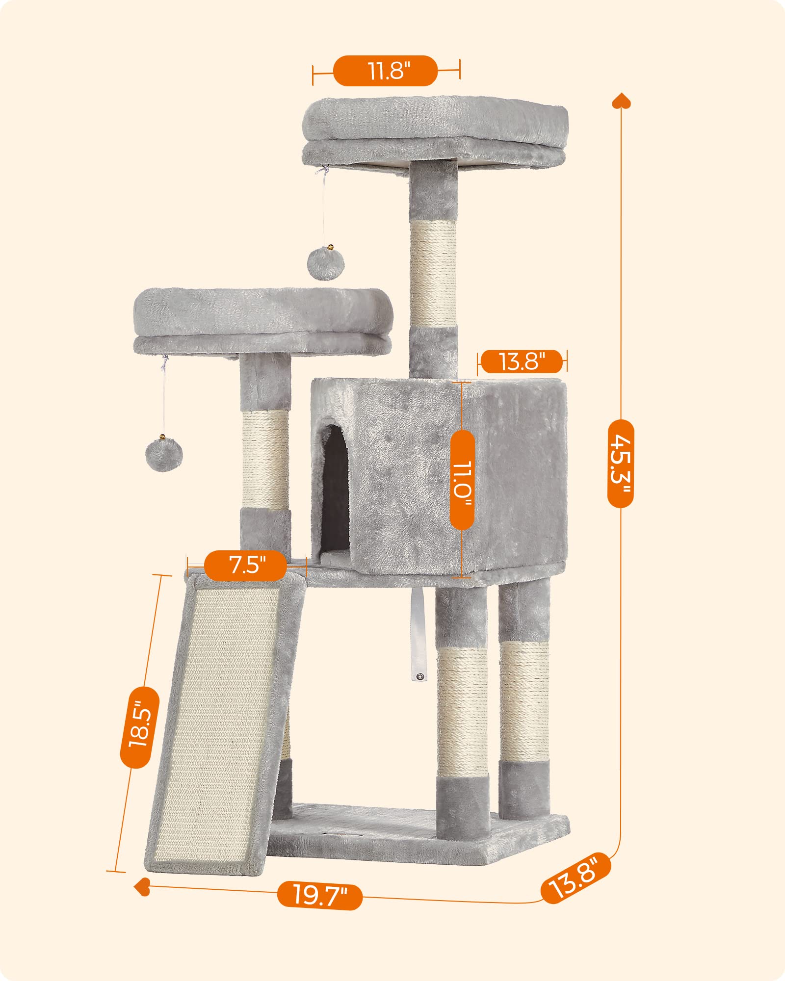 Foto 7 pulgar | Cat Tower Feandrea Cloud Nine Comfort Para Gatos De Interior - Venta Internacional.