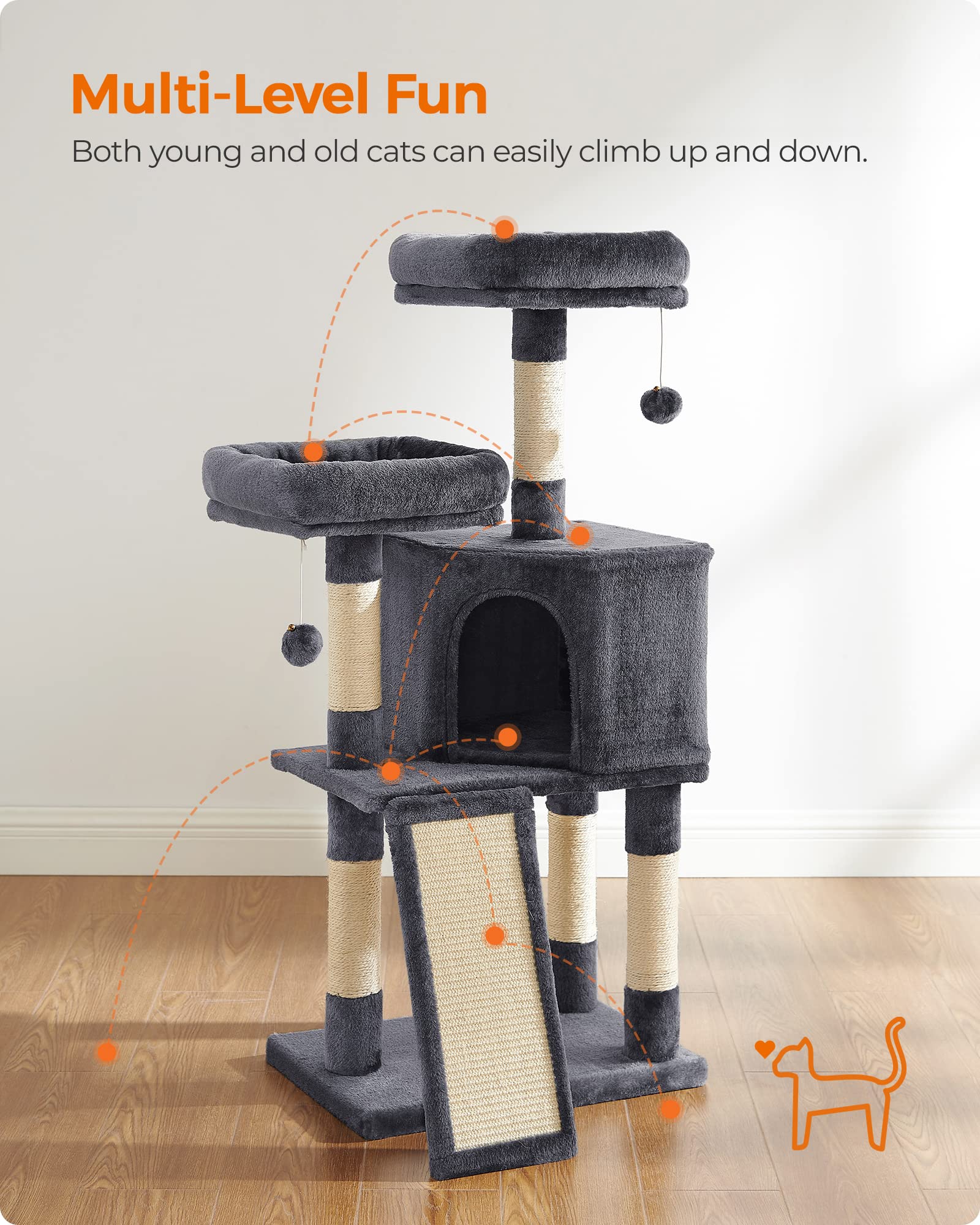 Foto 4 pulgar | Cat Tower Feandrea Cloud Nine Comfort Para Gatos De Interior - Venta Internacional.