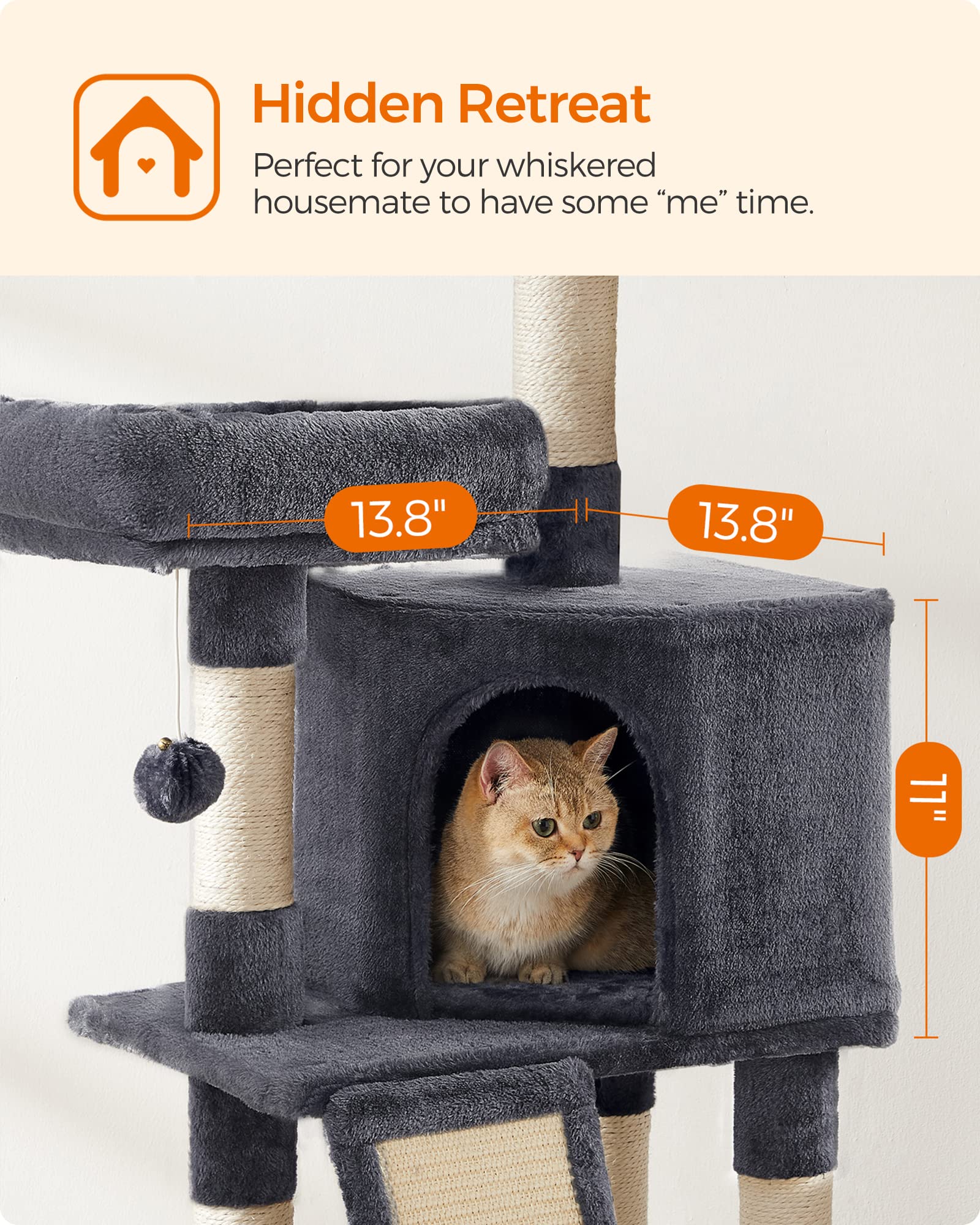 Foto 6 pulgar | Cat Tower Feandrea Cloud Nine Comfort Para Gatos De Interior - Venta Internacional.