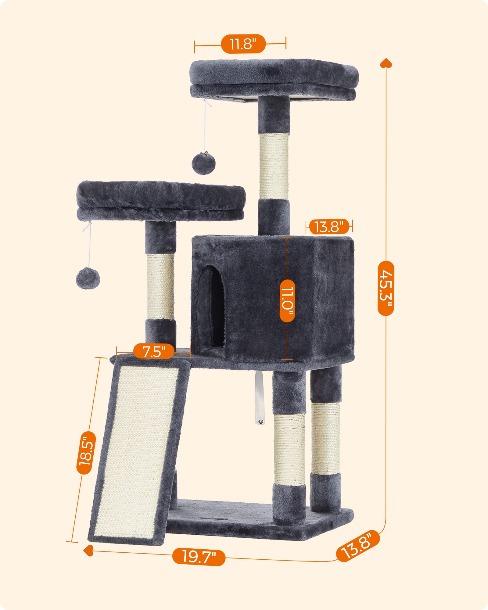 Foto 8 pulgar | Cat Tower Feandrea Cloud Nine Comfort Para Gatos De Interior - Venta Internacional.