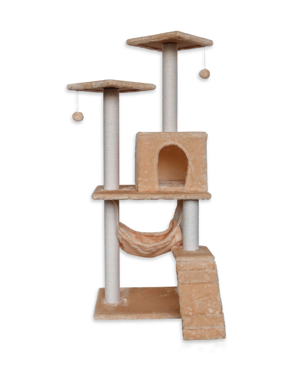 Casa Mueble Rascador Persa Multinivel 125 Mm Beige
