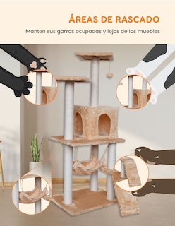 Foto 8 | Casa Mueble Rascador Persa Multinivel 125 Mm Beige
