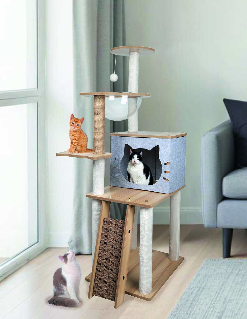 Foto 8 | Mueble Rascador Poli Pets Burmes Color - Gris