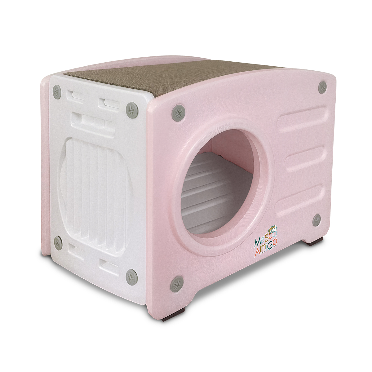 Foto 7 pulgar | Casa Para Gatos Con Rascador Mascoamigo Color Rosa 56x44x40 Cm