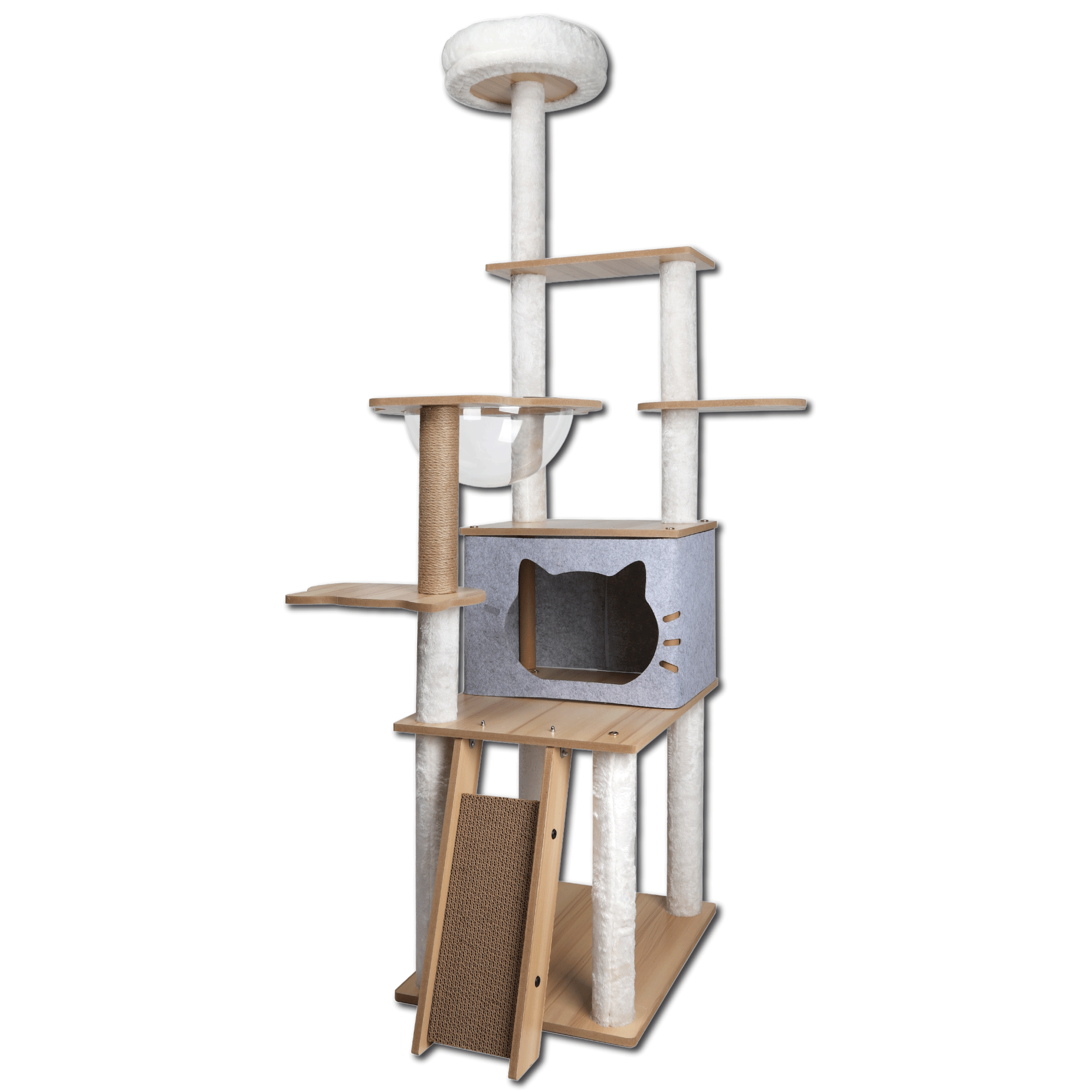 Mueble Rascador Para Gato Savannah Poli Pets Color Gris