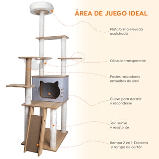 Foto 2 | Mueble Rascador Para Gato Savannah Poli Pets Color Gris