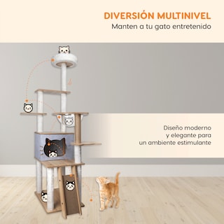 Foto 3 | Mueble Rascador Para Gato Savannah Poli Pets Color Gris