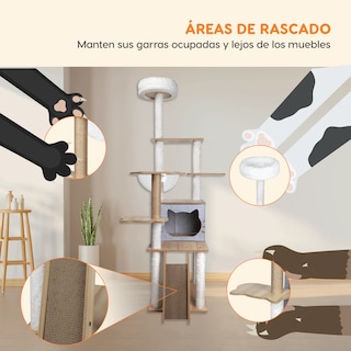 Foto 7 | Mueble Rascador Para Gato Savannah Poli Pets Color Gris