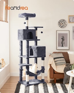 Foto 2 | Torre Para Gatos Cat Tree Feandrea Para Interiores Con Rascadores, Color Gris