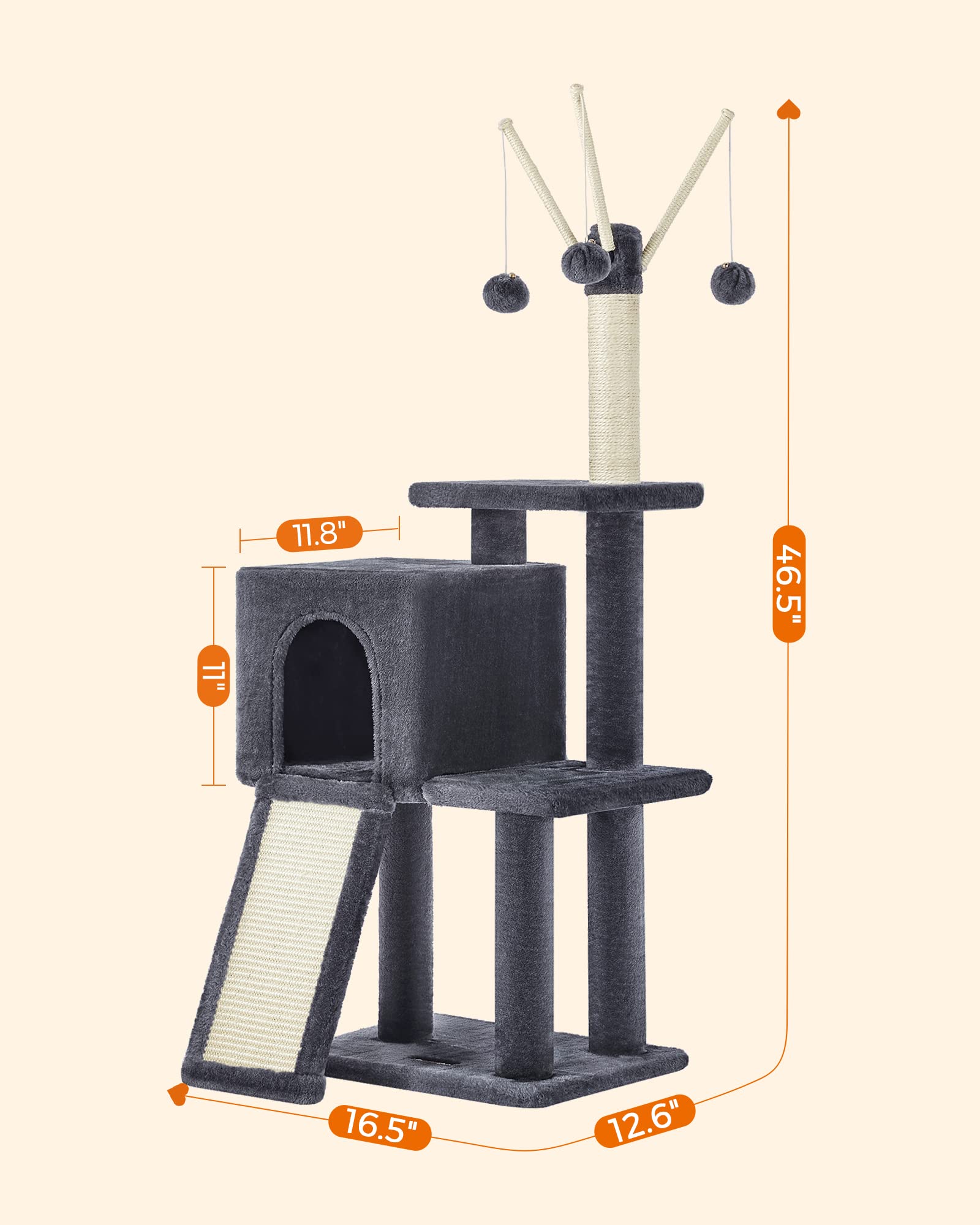 Foto 5 | Torre Para Gatos Cat Tree Feandrea Para Gatos De Interior Con Rascador